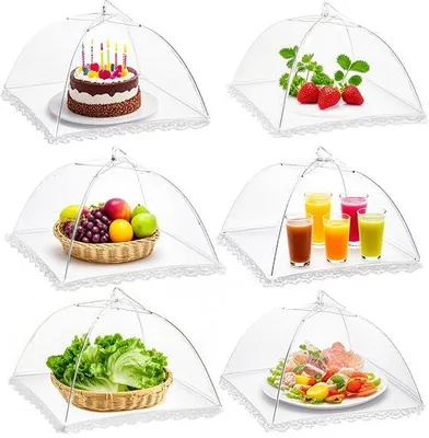 Produktbild von Wiederverwendbare Essenshütchen, 6 Stück, für Picknick, BBQ