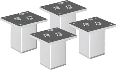 Produktbild von 4er Set sossai Aluminium Möbelfüße 100mm in eloxiertem Design Schrankfüße Sockelfüße