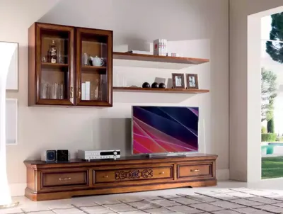 Produktbild von Wohnzimmer Modern Stil Wohnwände 5tlg Set Lowboard Vitrinen Regal Neu