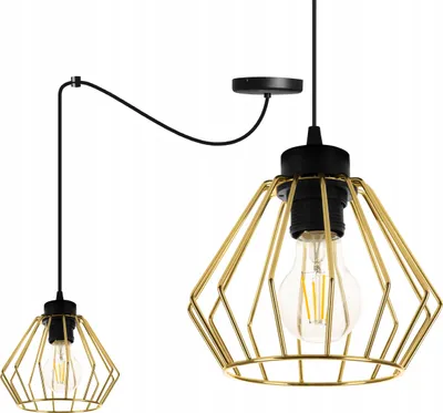 Obrázek produktu pro Light-Home Spider Santos závěsné svítidlo - Industriální stropní svítidlo - Kovové závěsné svítidlo - 1 žárovka, černá a zlatá barva