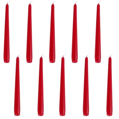 Produktbild von 10 Leuchterkerzen 23,5x245mm rot Spitzkerzen Tafelkerzen Gies