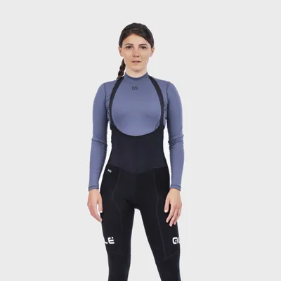 Zdjęcie produktu dla ALÉ Długie spodenki rowerowe na ramiączkach – FUTURE WARM LADY – Czarne L