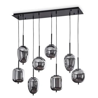 Produktbild von Ambrogio »Ambrogio« 8-flammige Deckenlampe aus Metall/Glas in Schwarz/Chrom