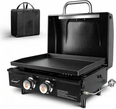 Productafbeelding van Tafelgrill met 2 branders en draagtas – Ideaal voor buiten koken