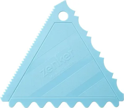 Produktbild von Zenker Teigkarten-Set, dreieckiger Teigspachtel aus Kunststoff, hochwertiger Teigschneider, Schaber zum verzieren, Spartel zum dekorieren, vielseitiger Küchenhelfer (Farbe: Blau)