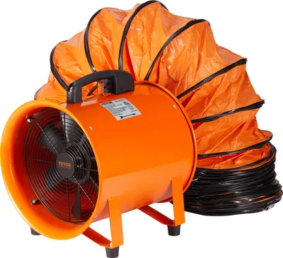 Produktbild von VEVOR stavební ventilátor 367-W-AC motor stavební ventilátor 2800 ot/min stavební ventilátor dmychadlo 2574 CFM (4373 m3/h) axiální ventilátor s 10 m hadicí axiální ventilátor 79 dB hlučnost průmyslový ventilátor