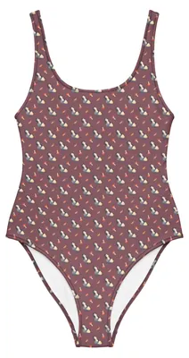 Produktbild von Mr. & Mrs. Panda Badeanzug Pinguin Lachen Größe S - Kaffa Coffee - Geschenk, Humor, Bademode, Beachwear, Haha, Lol, Freude, Damen-Einteiler, Fröhlich, Schwimmanzug