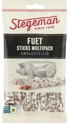Imagen del producto de Stegeman Fuet Ambachtelijk Sticks Multipack 120g - Palitos de salami tradicional español