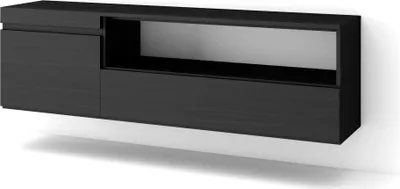 Produktbild von TV-Schrank, Lowboard, 150x35x45cm, Für TV-Geräte bis zu 65", Hängend, Schwarz