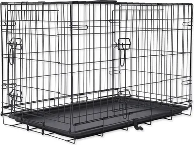 Obrázek produktu pro Dog Fantasy Klec skládací M, se dvěma dveřmi, rozměr 75 × 46 × 53 cm