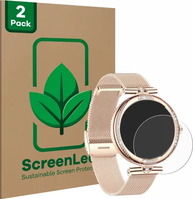 Produktbild von 2x ScreenLeaf Schutzfolie für Bekomiya Smartwatch 1.19" nachhaltiger Displayschutz Display Schutz Folie Klar Transparent