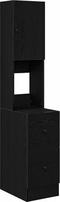 Image de Buffet de cuisine vidaXL avec étagère, aspect chêne noir, 32 x 50 x 180 cm