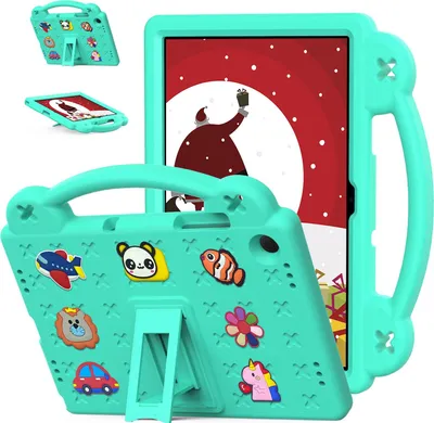 Produktbild von Schutzhülle für Samsung Galaxy Tab A9 Plus/ A9+ 11" Niedliche Hülle für Kinder, Stoßfest mit Griff und Ständer Grün