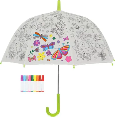 Produktbild von Esschert Design Regenschirm für Kinder mit Blumen & Insekten PiY zum Ausmalen