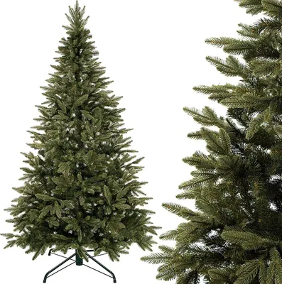 Produktbild von SPRINGOS Künstlicher Weihnachtsbaum Christbaum Fichte Natur 150 cm inkl. Christbaumständer Material PE-PVC Spritzguss