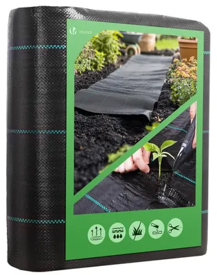 Produktbild von VOUNOT Unkrautvlies 2x10m, reißfest, wasserdurchlässig, Mulchfolie für Garten und Terrasse