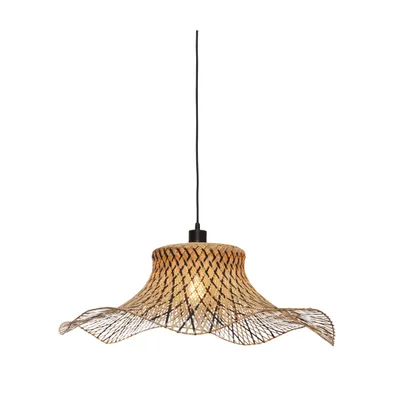 Produktbild von GOOD&MOJO - Hängeleuchte Ibiza - Bambus/Schwarz - 65x65x20cm Hängelampe - Esstischlampe - Wohnzimmerlampe - Schlafzimmerlampe - Wohnzimmer
