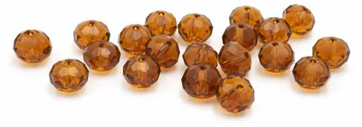 Produktbild von Vintageparts Glasschliffperlen bernsteinfarben Rondell 10x8 mm facettiert für Ketten, 20 Stück