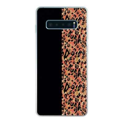 Produktbild von MuchoWow® Handyhülle Schutzhülle Hülle für Samsung Galaxy S10 Plus Pantherdruck - Gold - Schwarz Silikon Softcase Handy Hülle - Schutzhülle
