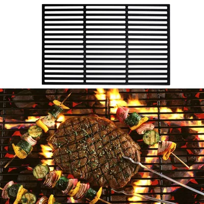 Productafbeelding van QEENTOE Gusseisen grillrooster, geëmailleerd, stabiel grillrooster van gietijzer, grillaccessoire voor BBQ-, gas- en houtskoolgrills, afmetingen 54 x 34 cm