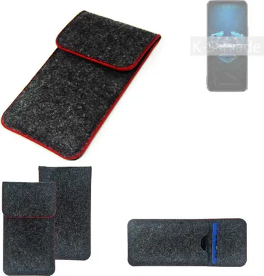 Produktbild von K-S-Trade Handy Schutz Hülle kompatibel mit Asus ROG Phone 5 Pro Schutzhülle Handyhülle Filztasche Pouch Tasche Case Sleeve Filzhülle dunkelgrau