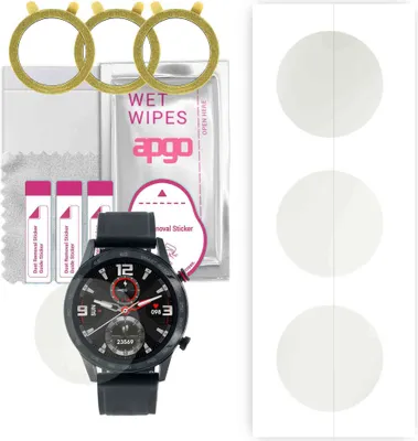 Produktbild von apgo 3 Stück Schutzfolie, Matt, kompatibel mit Watchmark Fashionwatch WDT95 Smartwatch, Hydrogel Displayschutzfolie mit Positionierhilfe, Displayfolie, robust und kratzfest