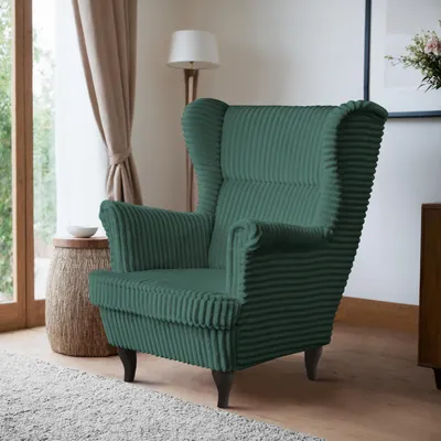 Produktbild von Sessel Moderner, bequemer, weicher, eleganter Sessel FELIX Farbe: Hellbeige(Tilia39)/ Beine:wenge