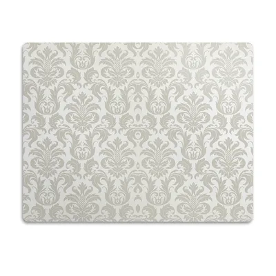 Produktbild von Vinyl-Unterlage – Rutschfeste Unterlage für Hundeschüsseln – Futtermatte für Katzen – 60x40 cm – Damaskmuster