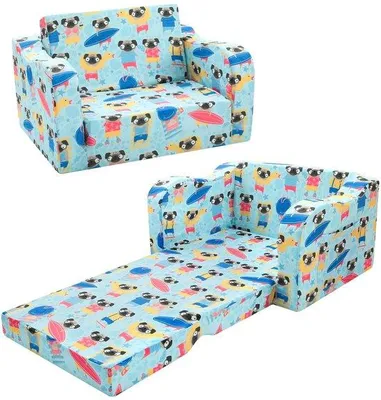 Productafbeelding van Ibenzoa® Opklapbare Kinderbank – comfortabele zitbank met opbergruimte en zijvakken, gemakkelijk te reinigen bekleding, opklapbaar, vacuümverpakt (ontluchtingstijd: 45 dagen) – ideaal voor de kinderkamer