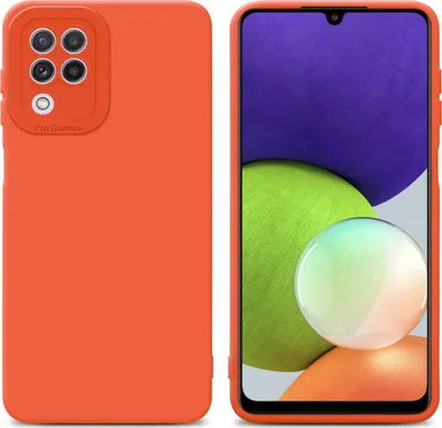 Zdjęcie produktu dla Pokrowiec Cadorabo do Samsung Galaxy A22 4G z pomarańczowym silikonowym etui TPU na telefon komórkowy