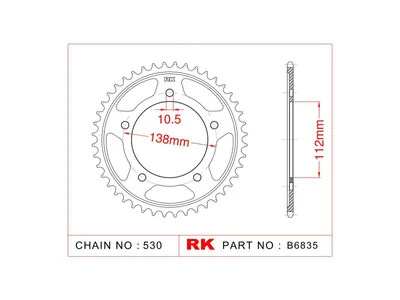Obrázek produktu pro Rk ozubené kolo 530 48 zubů, ocel, stříbrné