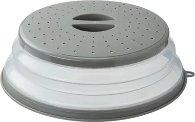 A collapsible microwave cover.