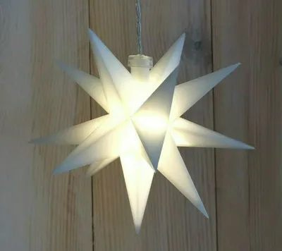 Produktbild von 3D LED Weihnachts Stern weiß beleuchtet Batterie warmweiß Timer Adventstern Deko