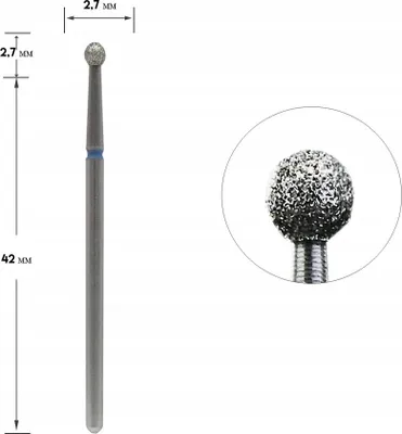 Obrázek produktu pro Diamantová frézovací kulička STALEKS 2,7 mm modrá