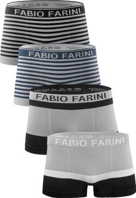 Produktbild von Fabio Farini - 4 Stück Herren Unterhosen - Männer Retroshorts aus weicher Microfaser im sportlichen Look mit Logoschriftzug