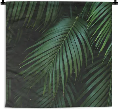 Produktbild von MuchoWow® Wandteppich Wandbehang Palmenblätter - Palmen - Tropisch 90x90 cm Tapisserie Dekoration Wandtuch - Wandaufhänger
