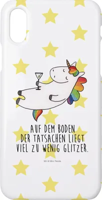 Produktbild von Mr. & Mrs. Panda Iphone 10 Handyhülle Einhorn Cocktail - Weiß - Geschenk, Witzig, Unicorn, Geburtstag, Lustig, Handy, Glitzer, Hülle, Einhörner, X, Cover