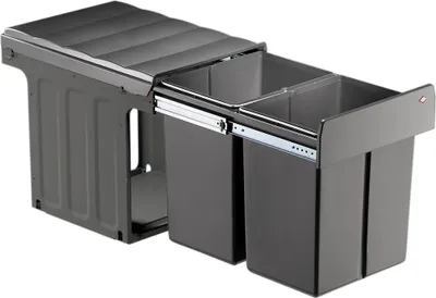 Produktbild von WESCO 887911-72 Abfallsorter DOUBLE MASTER MAXI 40 DT oriongrau ab 40 cm Schrankbreite / Abfallvolumen 40 Liter (2x20) / Profiline 40 DT