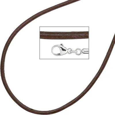 Produktbild von JOBO Collier Leder braun 925 Silber 42 cm Karabiner