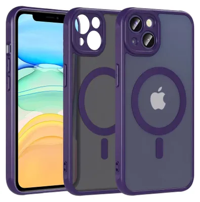 Immagine prodotto di Custodia magnetica per iPhone 11 Custodia protettiva Magsafe Telaio in TPU antiurto forte anello magnetico, viola