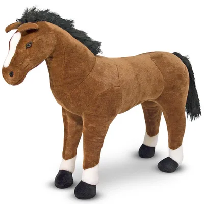 Produktbild von Stehpferd Kinder naturgetreu braun mit schwarzer Mähne - ca. 100 cm