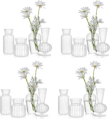 Produktbild von Famanu Mini Vasen Set 16 Stück - Dekorative Kleine Vasen für Tischdekorationen