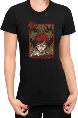 Obrázek produktu pro Dámské Tričko Japan Anime Manga Naruto Gaara Shukaku, Lady L / Černá