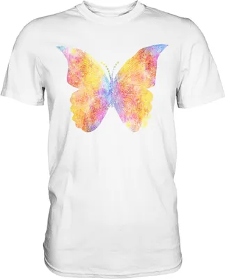 Produktbild von Farbenfroher Schmetterling T-Shirt – White / S