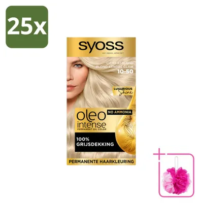 Produktbild von 25 x SYOSS Oleo Intense 10-50 Permanente Haarkleuring - Licht Asblond - Sparpackung - 25 Stücke