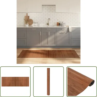 Produktbild von The Living Store Teppich Rechteckig Braun 70x200 cm Bambus