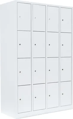 Produktbild von Schließfachschrank Wertfachschrank Fächerschrank Spind 16 Fächer Weiß 520447