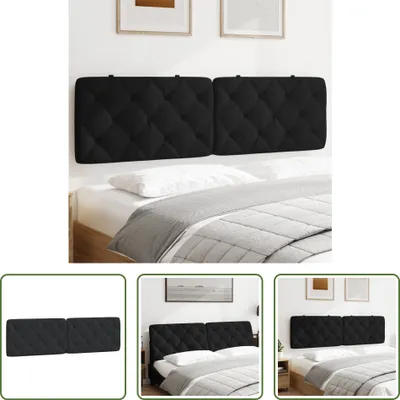 Produktbild von The Living Store Kopfteil-Kissen Schwarz 180 cm Samt