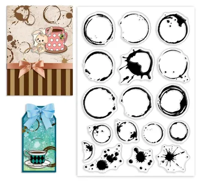 Produktbild von Kaffeeflecken Klare Stempel für DIY Scrapbooking Dekoration