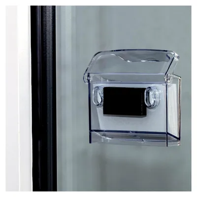 Produktbild von Wetterfester Visitenkartenhalter für den Außenbereich mit Deckel aus klarem Acryl, für DIN A8 quer